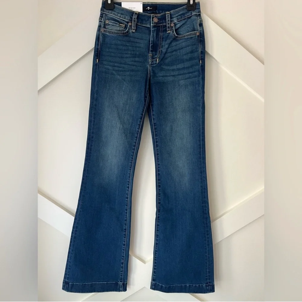 7 For All Mankind Dojo Original Jeans Women's Flare Leg Trousers NWT Size 25 AUM
